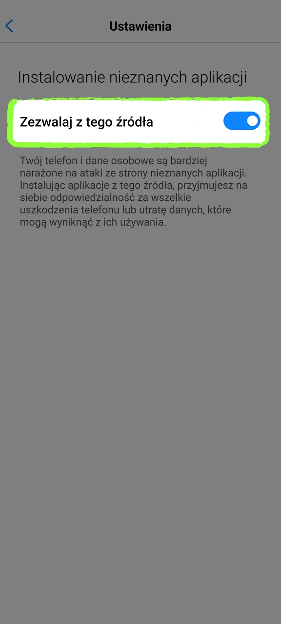 Przejdź do ustawień telefonu i zezwól na instalację z nieznanych źródeł dla pliku Gamespot.