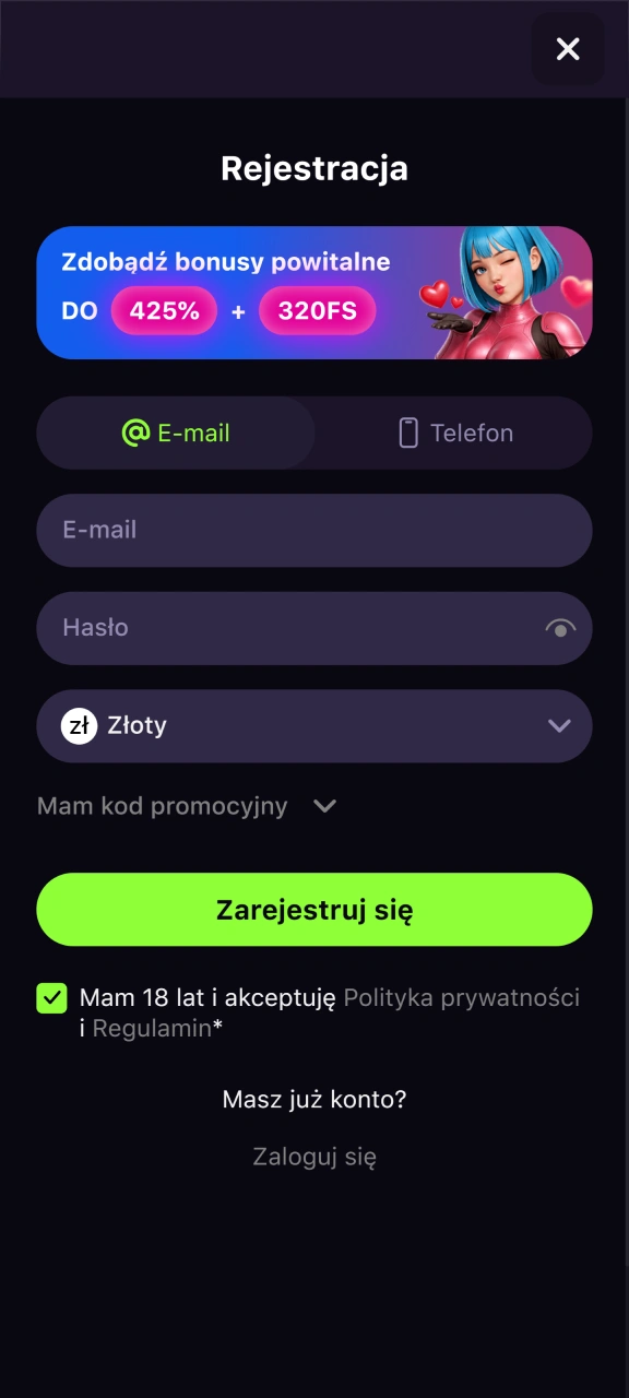 Utwórz konto w serwisie Gamespot, używając adresu e-mail lub numeru telefonu.