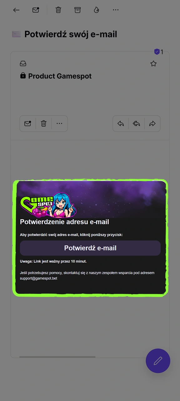 Potwierdź swój adres e-mail w serwisie Gamespot, aby aktywować konto.